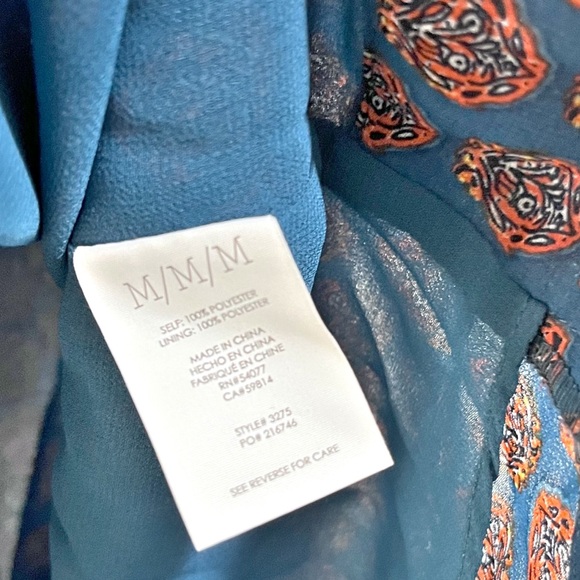 CAbi #3275 Kyoto Blossom Teal Orange Medallion Print Sleeveless Casual F… - Picture 5 of 8